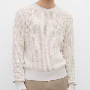 CLUB MONACO Cotton Knit sweater in ivory Size XL